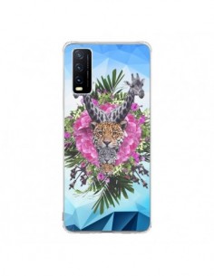 Coque Vivo Y20S Girafes Lion Tigre Jungle - Eleaxart