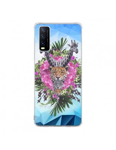 Coque Vivo Y20S Girafes Lion Tigre Jungle - Eleaxart