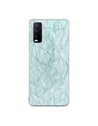 Coque Vivo Y20S Courbes Meandre Bleu Vert Nuageux -  Léa Clément