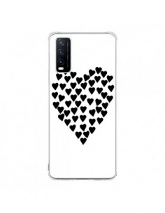 Coque Vivo Y20S Coeur en coeurs noirs - Project M