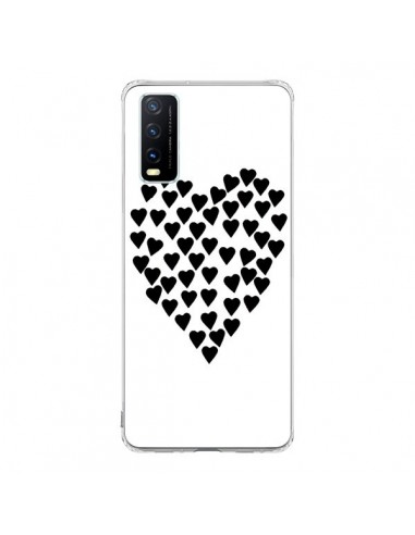 Coque Vivo Y20S Coeur en coeurs noirs - Project M