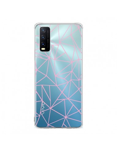 Coque Vivo Y20S Lignes Triangle Rose Transparente - Project M