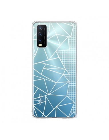 Coque Vivo Y20S Lignes Grilles Side Grid Abstract Blanc Transparente - Project M