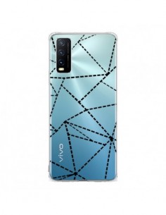 Coque Vivo Y20S Lignes Points Abstract Noir Transparente...