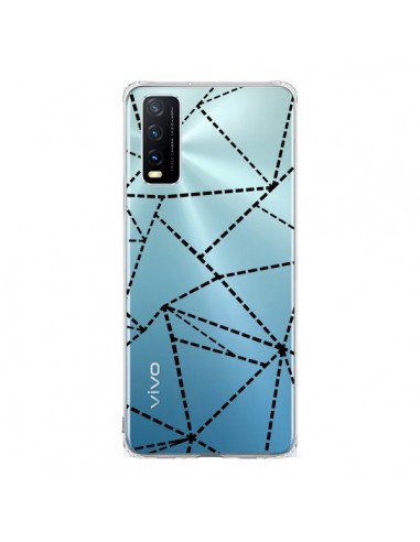 Coque Vivo Y20S Lignes Points Abstract Noir Transparente - Project M