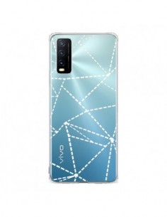 Coque Vivo Y20S Lignes Points Abstract Blanc Transparente...