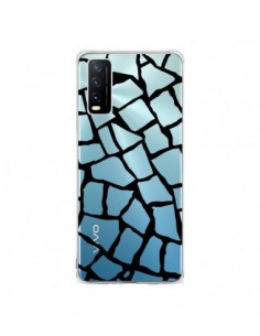 Coque Vivo Y20S Girafe Mosaïque Noir Transparente -...