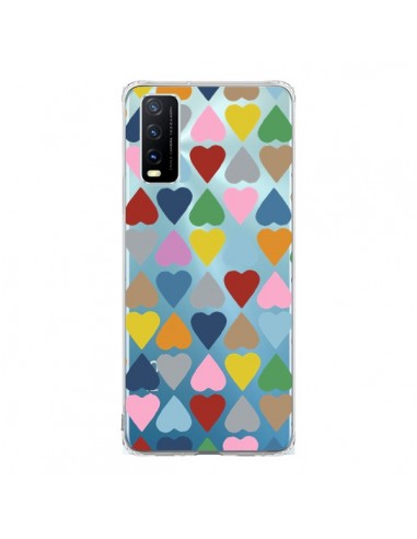 Coque Vivo Y20S Coeurs Heart Couleur Transparente - Project M