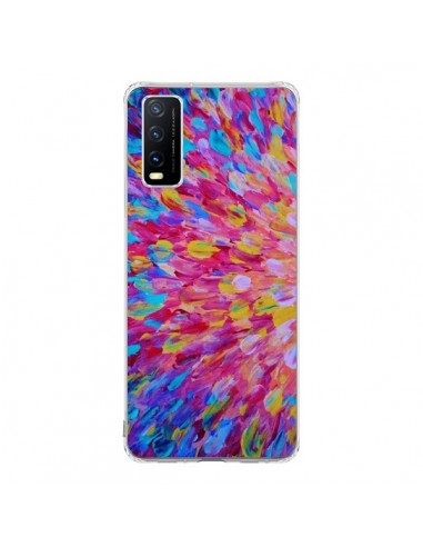 Coque Vivo Y20S Fleurs Bleues Roses Splash - Ebi Emporium