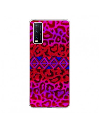 Coque Vivo Y20S Tribal Leopard Rouge - Ebi Emporium