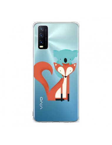 Coque Vivo Y20S Renard et Koala Love Transparente - Jay Fleck