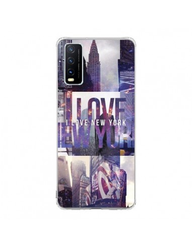 Coque Vivo Y20S I love New Yorck City violet - Javier Martinez