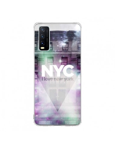 Coque Vivo Y20S I Love New York City Violet Vert - Javier Martinez