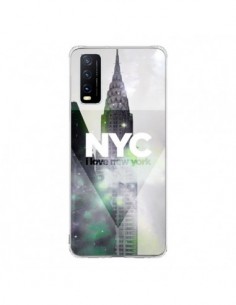 Coque Vivo Y20S I Love New York City Gris Violet Vert -...