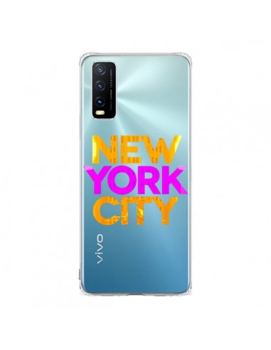 Coque Vivo Y20S New York City NYC Orange Rose Transparente - Javier Martinez