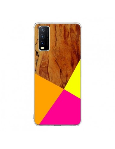 Coque Vivo Y20S Wooden Colour Block Bois Azteque Aztec Tribal - Jenny Mhairi