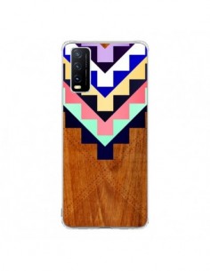 Coque Vivo Y20S Wooden Tribal Bois Azteque Aztec Tribal -...