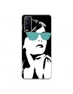 Coque Vivo Y20S Fille Lunettes Bleues - Jonathan Perez
