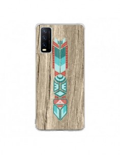 Coque Vivo Y20S Totem Tribal Azteque Bois Wood - Jonathan...