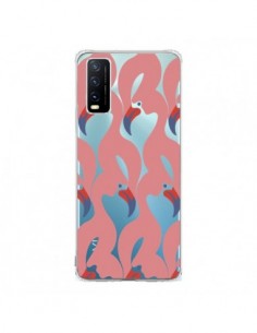 Coque Vivo Y20S Flamant Rose Flamingo Transparente -...
