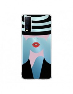 Coque Vivo Y20S Femme Chapeau Hat Lady Transparente -...
