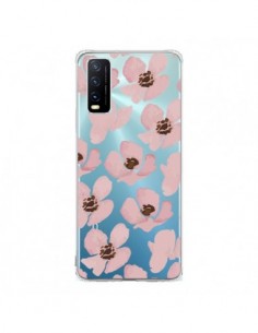 Coque Vivo Y20S Fleurs Roses Flower Transparente - Dricia Do