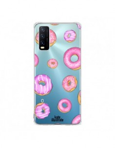 Coque Vivo Y20S Pink Donuts Rose Transparente -...