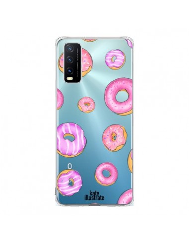 Coque Vivo Y20S Pink Donuts Rose Transparente - kateillustrate