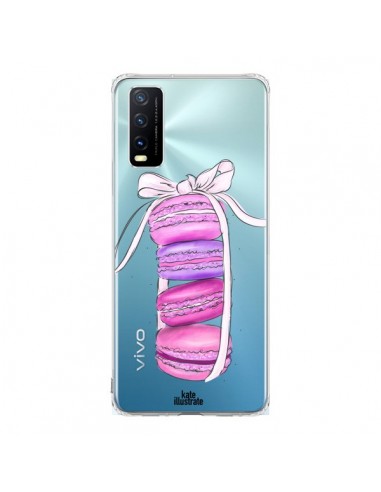 Coque Vivo Y20S Macarons Pink Purple Rose Violet Transparente - kateillustrate