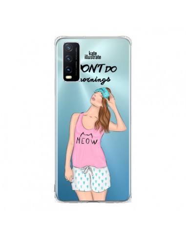 Coque Vivo Y20S I Don't Do Mornings Matin Transparente - kateillustrate