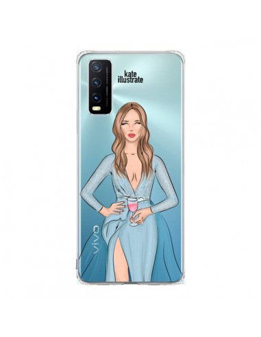 Coque Vivo Y20S Cheers Diner Gala Champagne Transparente - kateillustrate