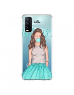 Coque Vivo Y20S Bubble Girls Tiffany Bleu Transparente -...