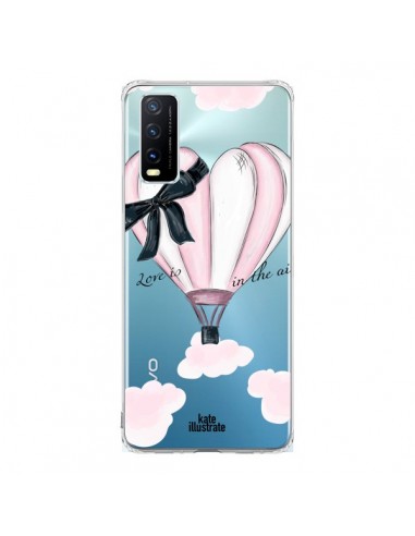 Coque Vivo Y20S Love is in the Air Love Montgolfier Transparente - kateillustrate