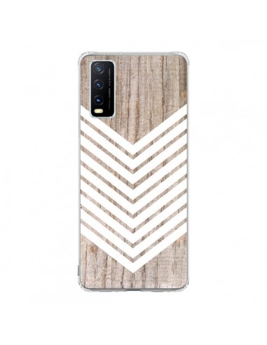 Coque Vivo Y20S Tribal Aztèque Bois Wood Flèche Blanc - Laetitia