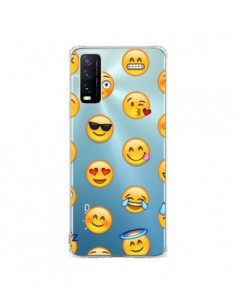 Coque Vivo Y20S Smiley Emoticone Emoji Transparente -...