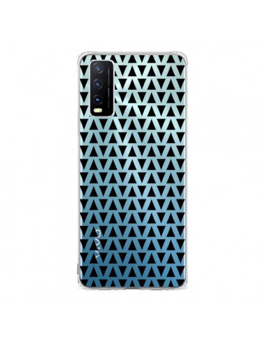 Coque Vivo Y20S Triangles Romi Azteque Noir Transparente - Laetitia