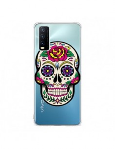Coque Vivo Y20S Tête de Mort Mexicaine Fleurs...