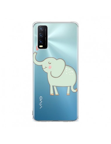 Coque Vivo Y20S Elephant Elefant Animal Coeur Love  Transparente - Petit Griffin