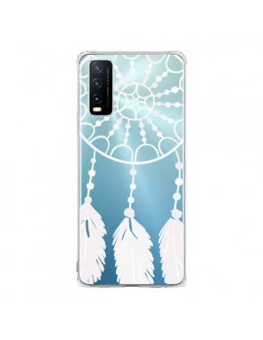 Coque Vivo Y20S Attrape Rêves Blanc Dreamcatcher Transparente - Petit Griffin