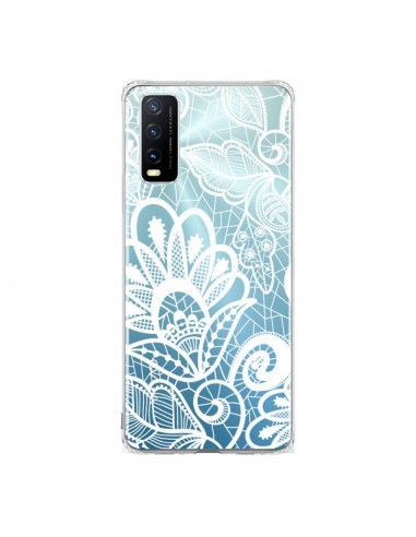 Coque Vivo Y20S Lace Fleur Flower Blanc Transparente - Petit Griffin