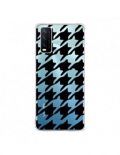 Coque Vivo Y20S Vichy Gros Carre noir Transparente -...