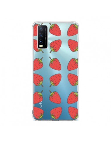 Coque Vivo Y20S Fraise Fruit Strawberry Transparente - Petit Griffin