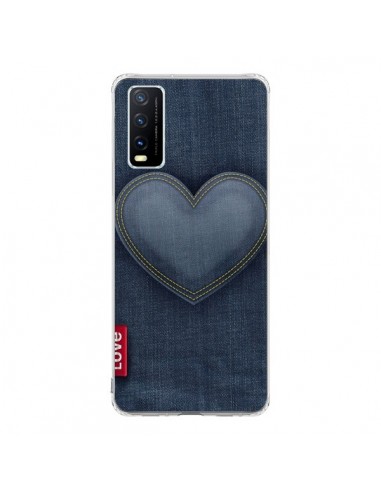 Coque Vivo Y20S Love Coeur en Jean - Lassana