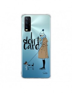 Coque Vivo Y20S I don't care Fille Chien Transparente -...