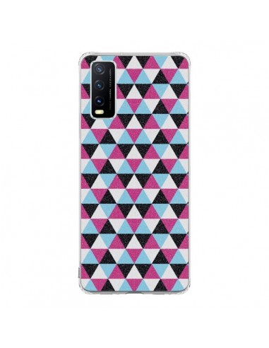 Coque Vivo Y20S Azteque Triangles Rose Bleu Gris - Mary Nesrala