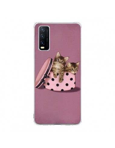 Coque Vivo Y20S Chaton Chat Kitten Boite Pois - Maryline Cazenave