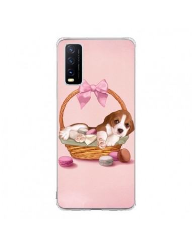 Coque Vivo Y20S Chien Dog Panier Noeud Papillon Macarons - Maryline Cazenave