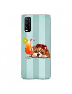 Coque Vivo Y20S Chien Dog Cocktail Lunettes Coeur -...