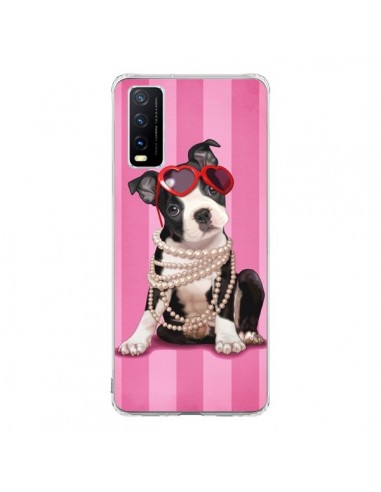 Coque Vivo Y20S Chien Dog Fashion Collier Perles Lunettes Coeur - Maryline Cazenave