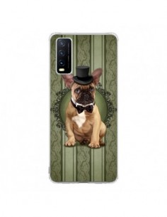 Coque Vivo Y20S Chien Dog Bulldog Noeud Papillon Chapeau...